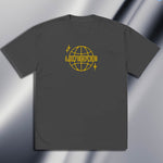 House of LION BABE - Oversized Charcoal Tee Yellow Embroidered Logo