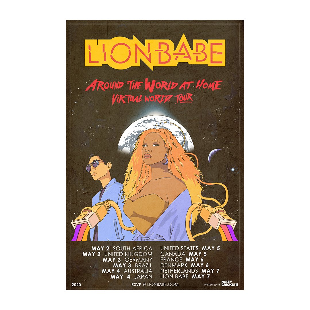 LION BABE "Around The World At Home" TOUR POSTER